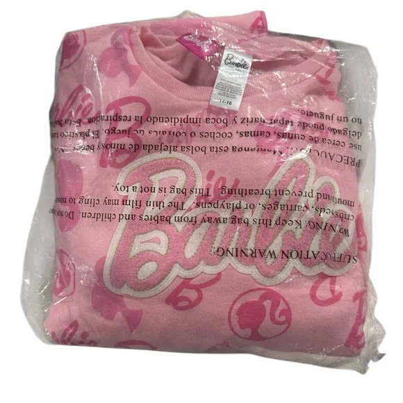 Barbie Pink Matching jogger and sweatshirt Set with Cozy Logo Design